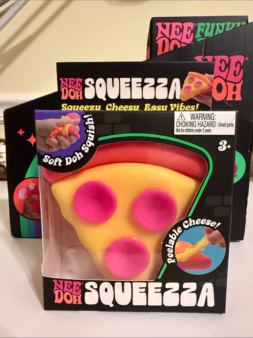Needoh Squeezza Pizza Soft Dough Toy - Yellow & Pink